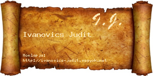 Ivanovics Judit névjegykártya
